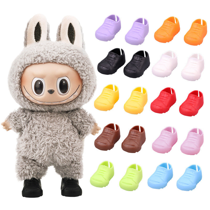 Rubber shoes open board shoes for 3.0 labubu V1 V2 V3 doll outfit Shark slippers jersey accessories