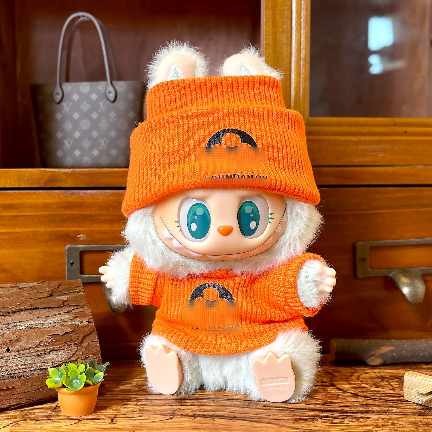 Fashion Suit Hat with Clothes for Labubu G1 G2 G3 Sitting Party Plush Dolls Outfit V