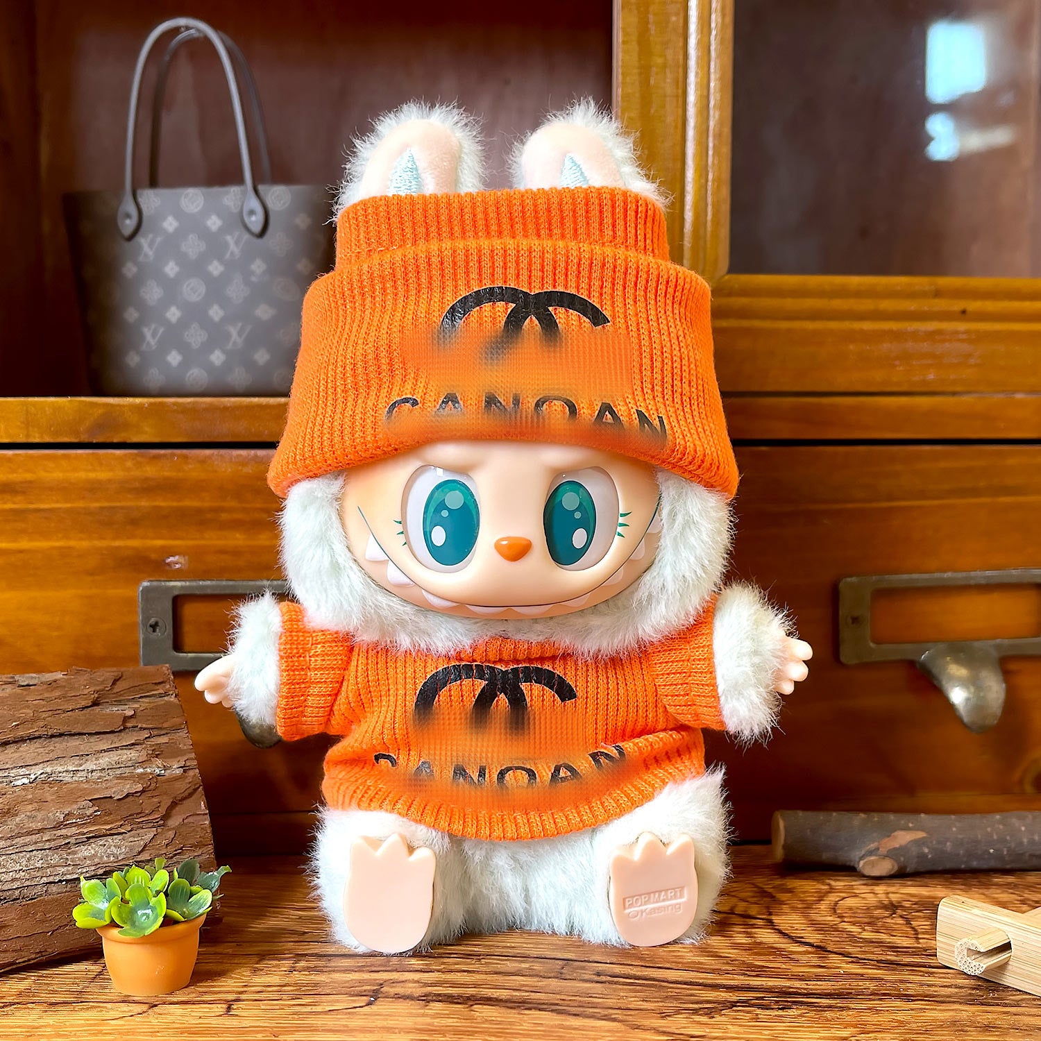 Fashion Suit Hat with Clothes for Labubu G1 G2 G3 Sitting Party Plush Dolls Outfit C