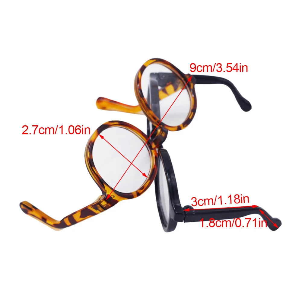 6.5cm Transparent Plastic Glasses for 1/8 1/6 1/3 1/4 BJD for Labubu MSD SD Plush for EXO Doll Sunglasses
