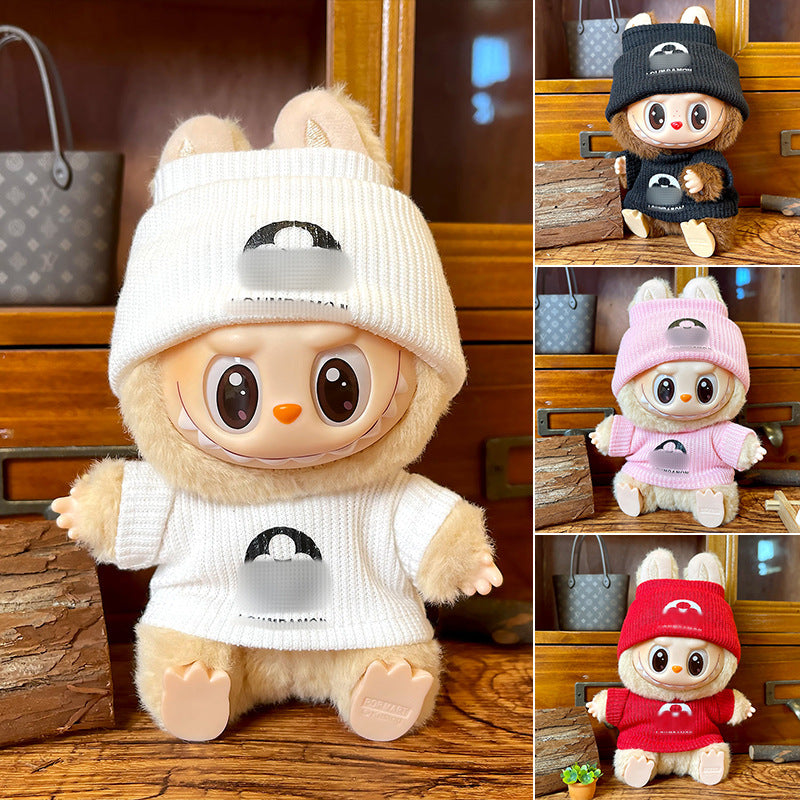 Fashion Suit Hat with Clothes for Labubu G1 G2 G3 Sitting Party Plush Dolls Outfit C