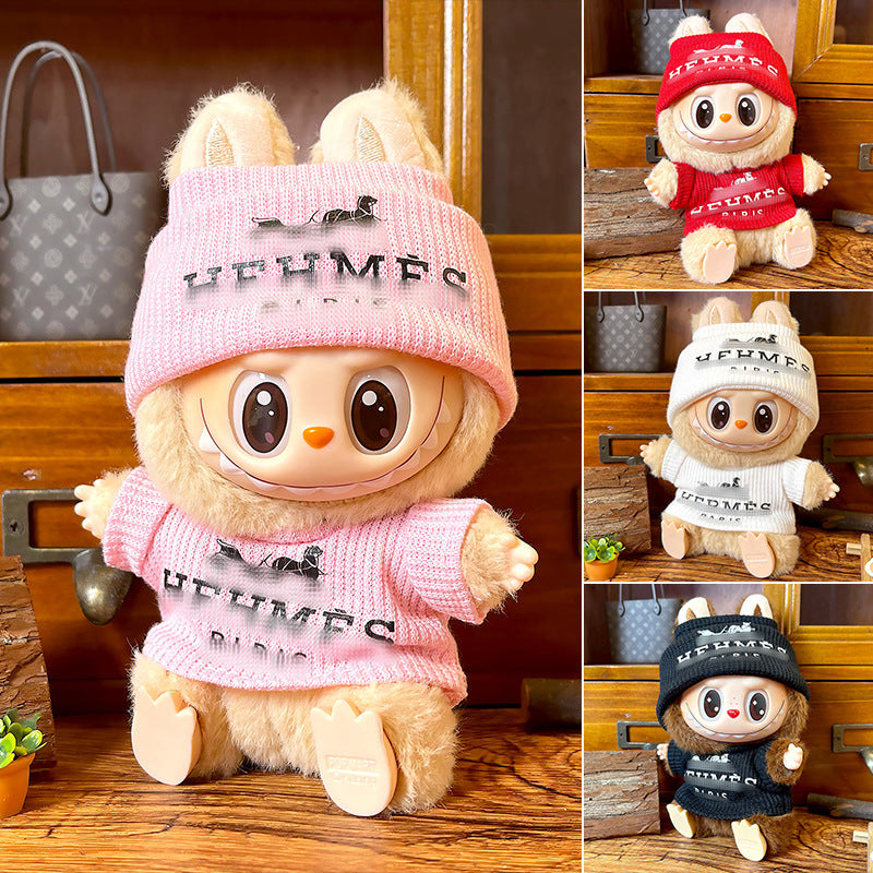 Fashion Suit Hat with Clothes for Labubu G1 G2 G3 Sitting Party Plush Dolls Outfit H
