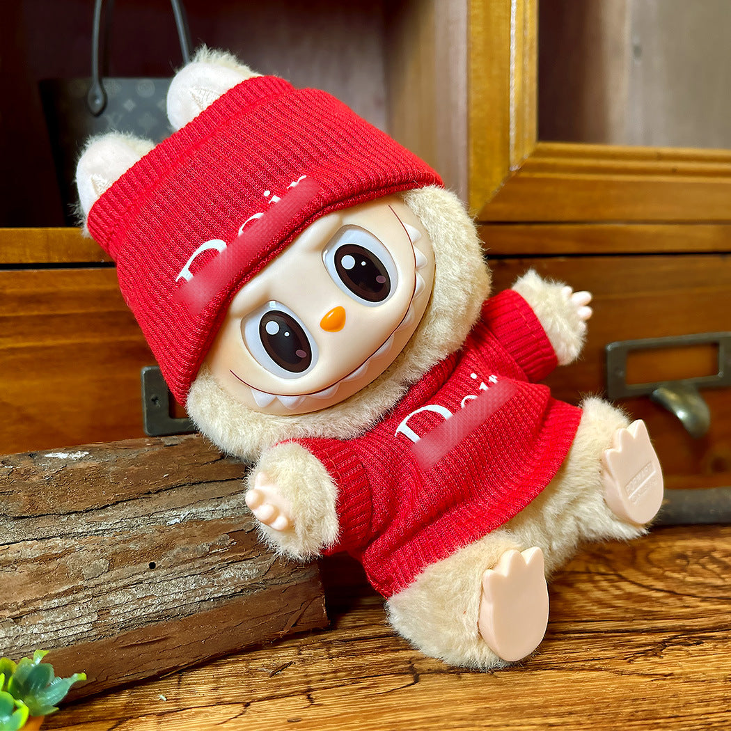 Fashion Suit Hat with Clothes for Labubu V1 V2 V3 Sitting Party Plush Dolls Outfit D