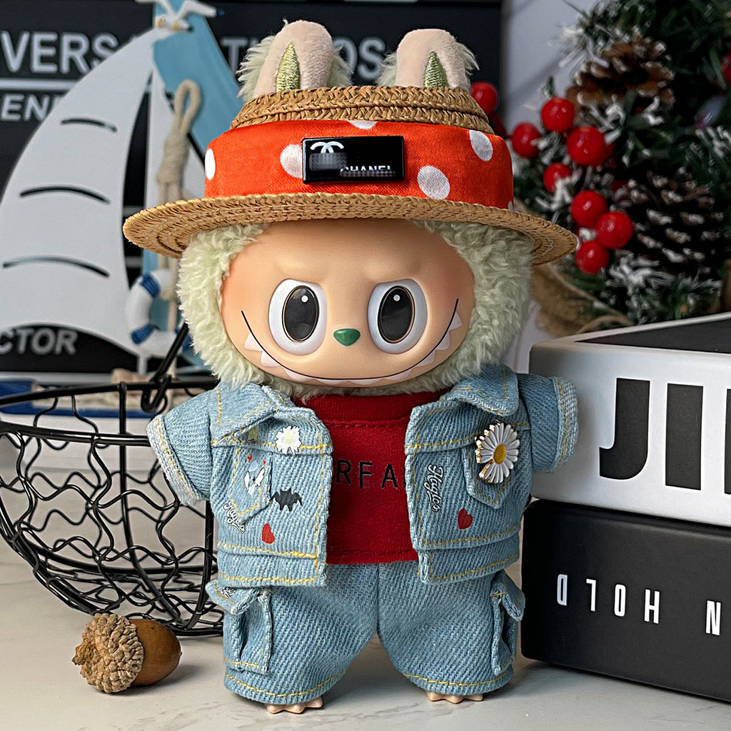 Jeans Suit 17cm Labubu Doll Accessories Clothing Suitable for V1 V2 V3 Labubu
