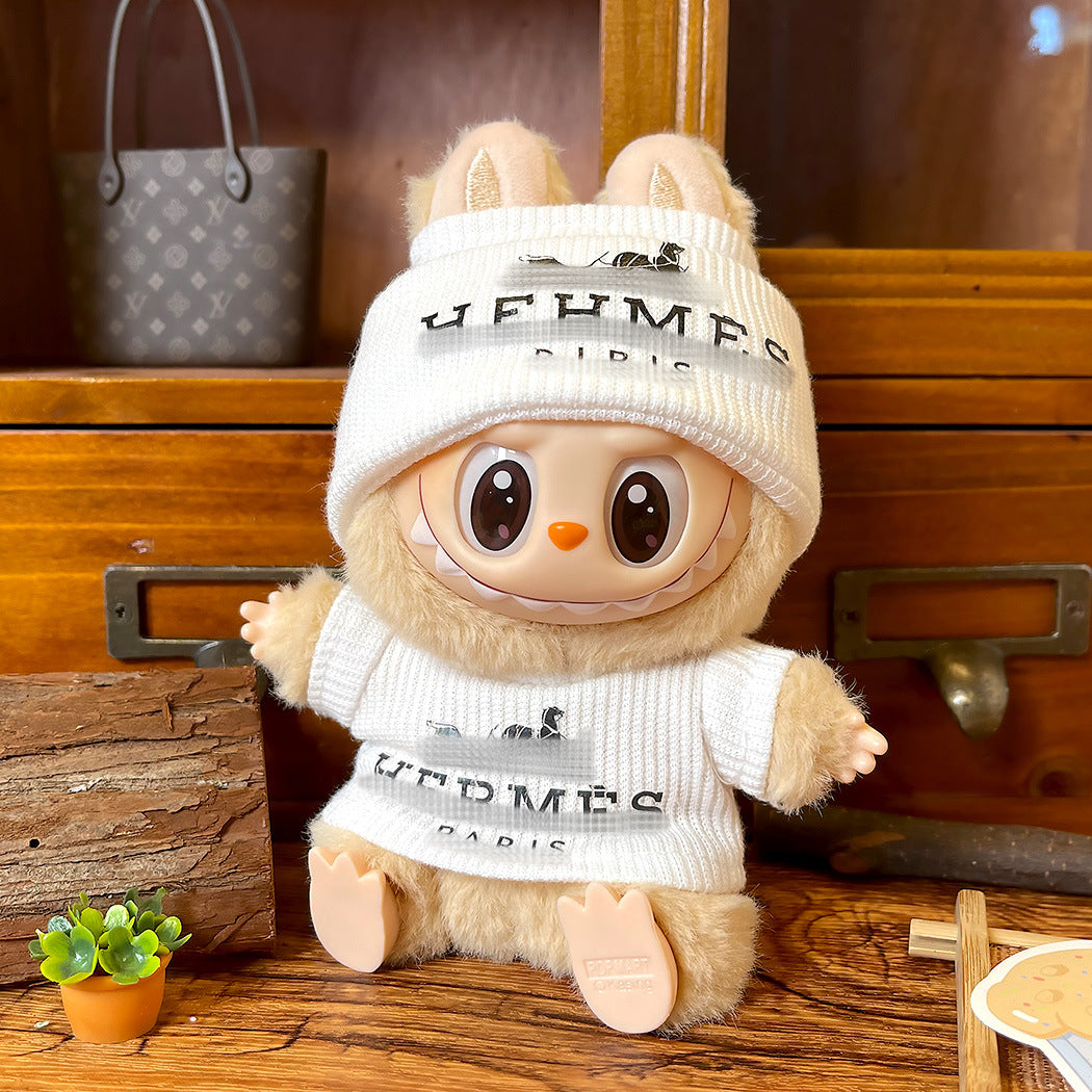 Fashion Suit Hat with Clothes for Labubu G1 G2 G3 Sitting Party Plush Dolls Outfit H