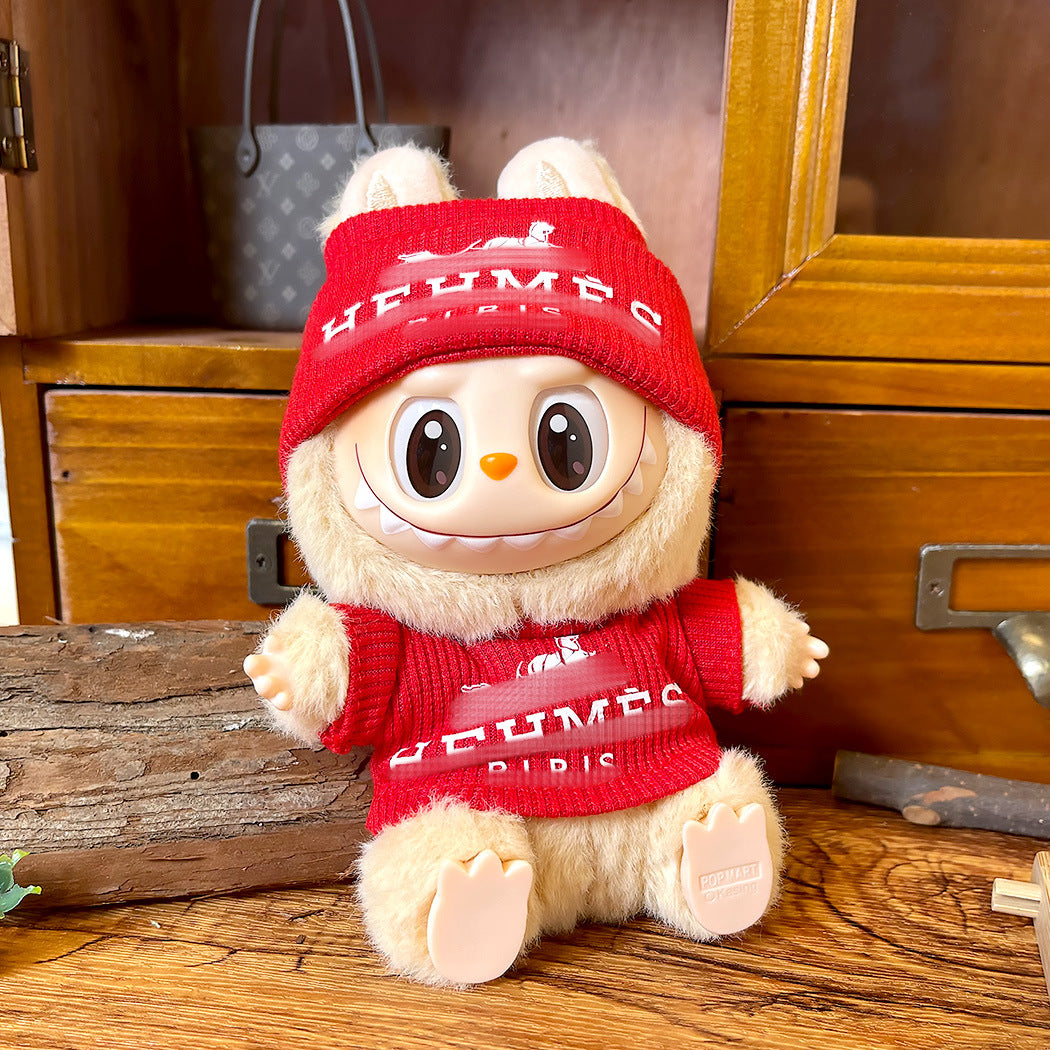 Fashion Suit Hat with Clothes for Labubu G1 G2 G3 Sitting Party Plush Dolls Outfit H