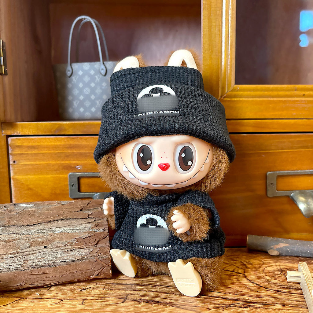 Fashion Suit Hat with Clothes for Labubu G1 G2 G3 Sitting Party Plush Dolls Outfit C