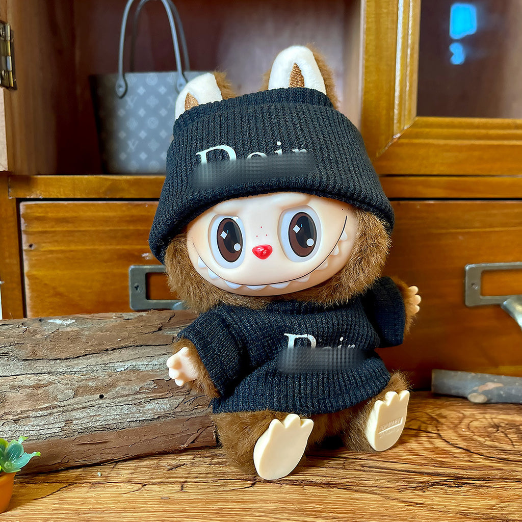 Fashion Suit Hat with Clothes for Labubu V1 V2 V3 Sitting Party Plush Dolls Outfit D