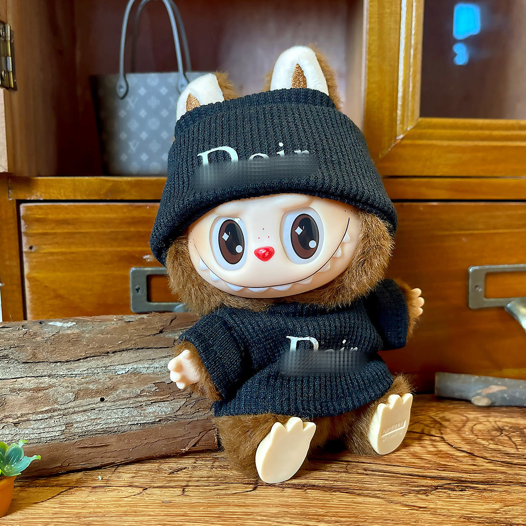 Fashion Suit Hat with Clothes for Labubu V1 V2 V3 Sitting Party Plush Dolls Outfit D