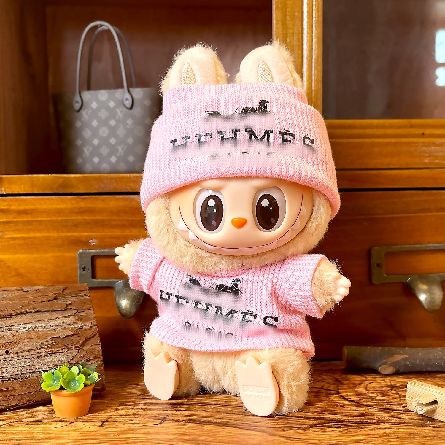 Fashion Suit Hat with Clothes for Labubu G1 G2 G3 Sitting Party Plush Dolls Outfit H