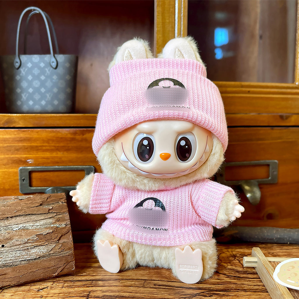 Fashion Suit Hat with Clothes for Labubu G1 G2 G3 Sitting Party Plush Dolls Outfit C