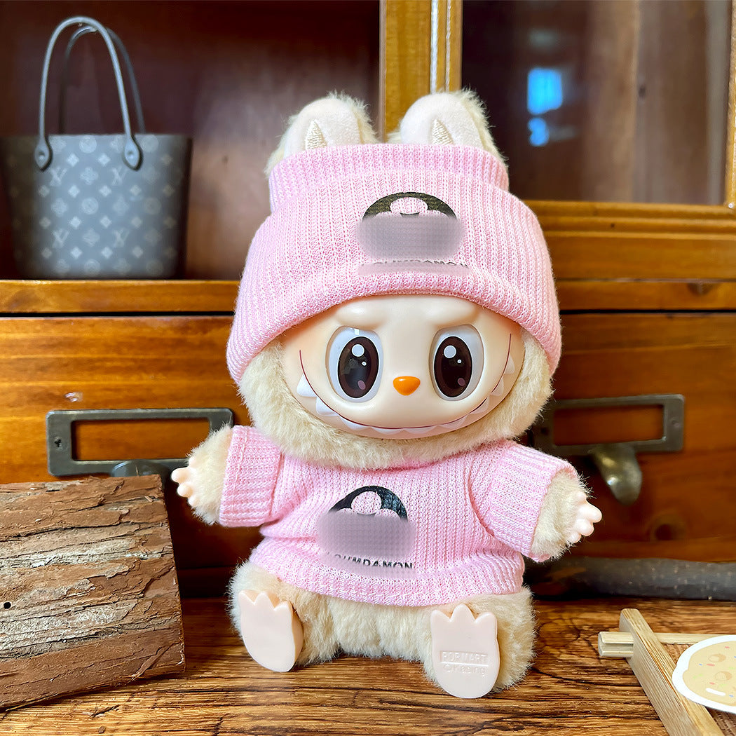 Fashion Suit Hat with Clothes for Labubu G1 G2 G3 Sitting Party Plush Dolls Outfit C