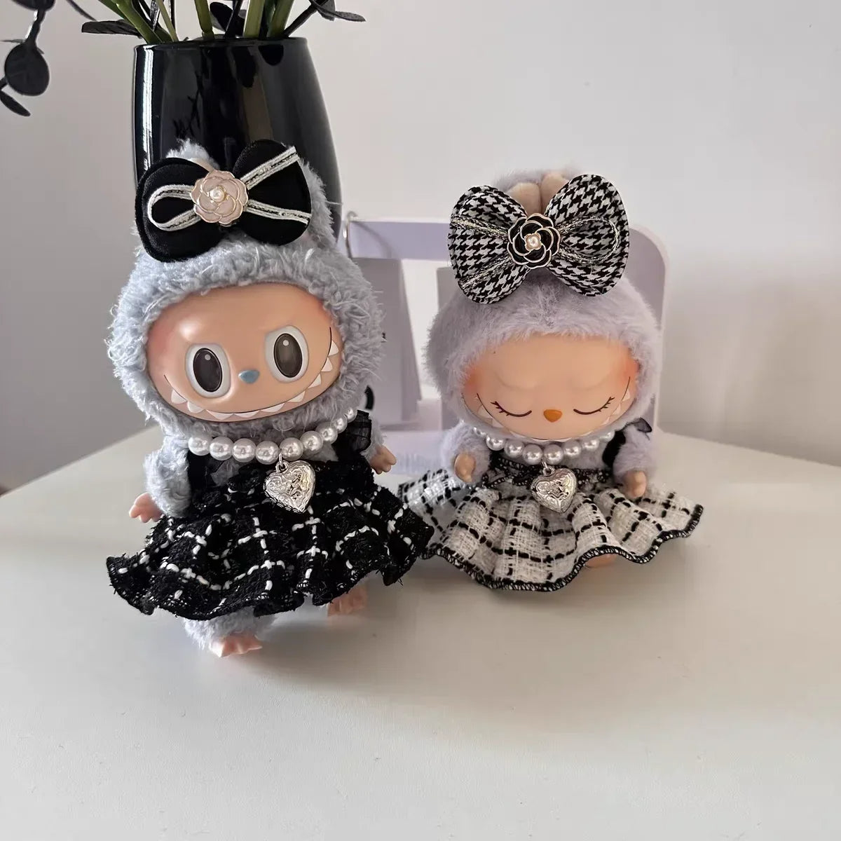 17cm Mini Plush Doll'S Clothes Outfit Accessories For Korea Kpop Exo Labubu Idol Strap skirt Clothing Gift