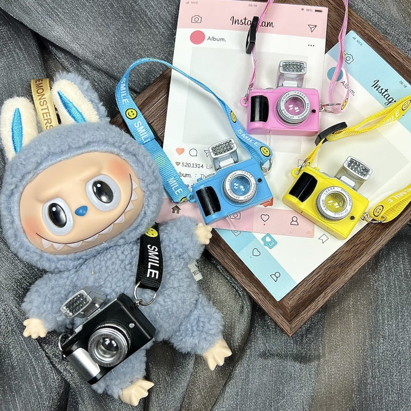For Labubu Accessories For Crybaby Accessories Cartoon Style Camera Phone Bag Plush Doll Accessories Pendant Fan