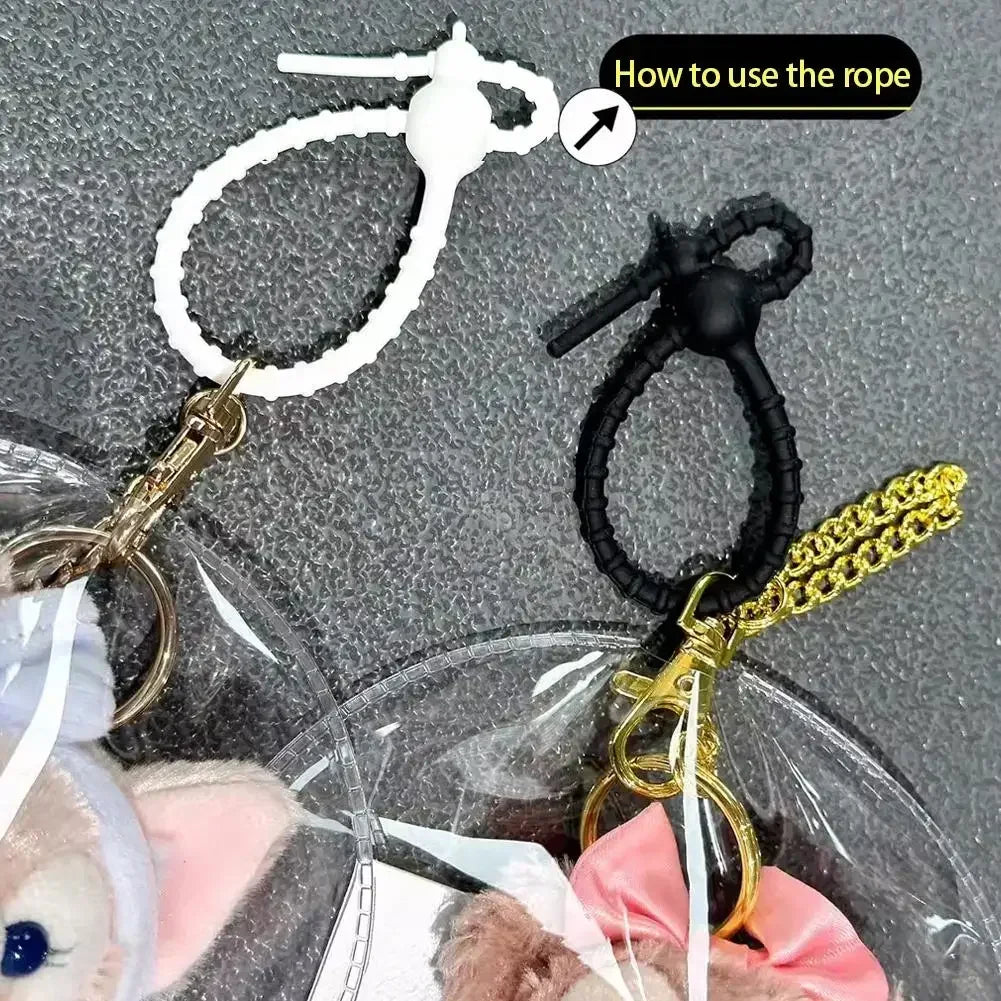 Portable Transparent PVC Organizer Box Anti-dust Protective Cover Waterproof Anti-dirty Keychain Bag For labubu Doll outfit